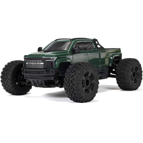 ARRMA 1/10 scale BIG ROCK 223S DSC 4x4 RTR brushless monster truck with rugged tires and vibrant orange body.