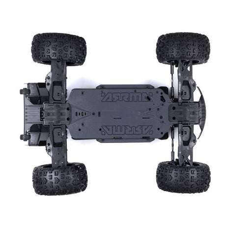 ARRMA 1/10 Kraton 4S 4x4 RTR brushless speed truck shown with rugged tires and sleek body design.