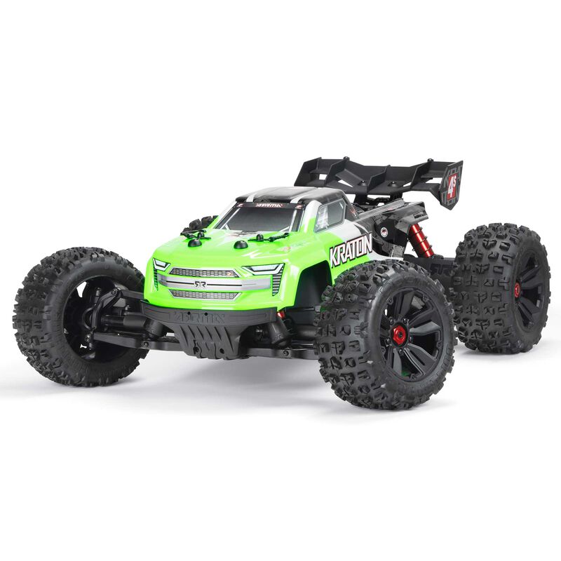 ARRMA 1/10 Kraton 4S 4X4 RTR brushless speed truck with large tires and detailed body, ready for off-road racing.