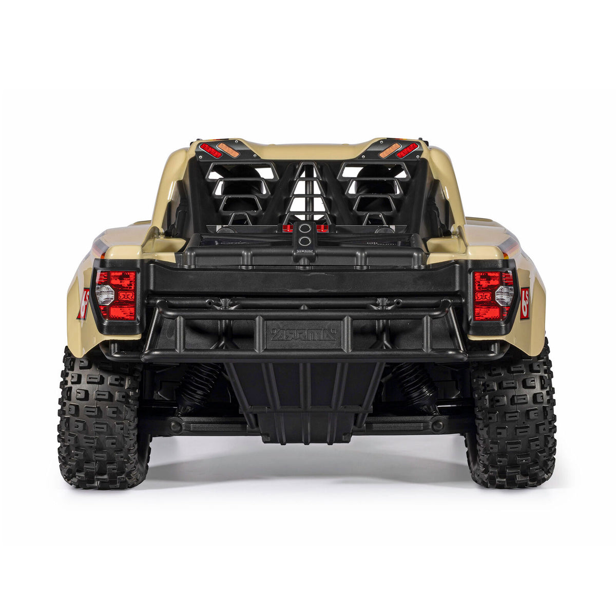 ARRMA 1/7 Mojave 6S 4x4 RTR brushless desert truck with off-road tires and detailed body in a desert landscape.