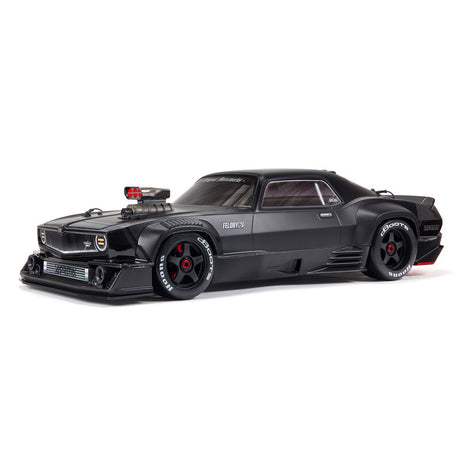 ARRMA 1/7 FELONY 6S AVC 4X4 brushless all-road street bash RC car on a paved surface with detailed body and large tires.