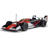 ARRMA 1/7 Limitless 8S AVC 4x4 RTR brushless street speed car on road with sleek design and detailed body features.