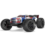 ARRMA 1/8 Kraton 6S BLX V6 4X4 RTR radio-controlled monster truck on rugged terrain.