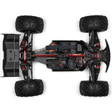 ARRMA 1/8 Kraton 6S EXB 4x4 RTR RC car on rugged terrain, showcasing the powerful off-road vehicle with detailed design.