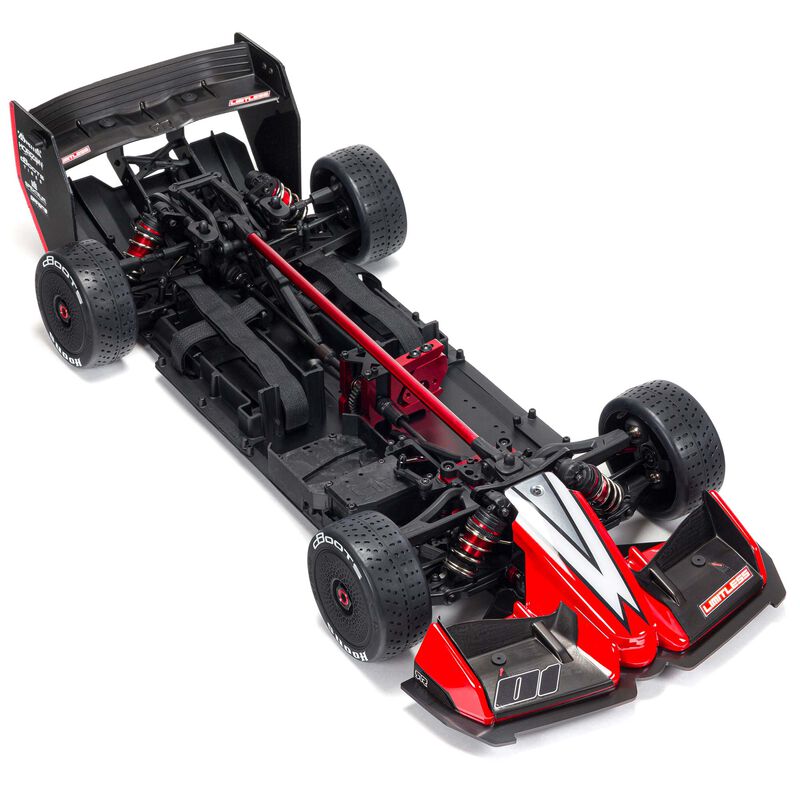 ARRMA 1/7 Limitless 6S 4x4 brushless RC car on track, showcasing its sleek design and high-performance features.