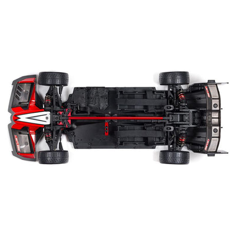 ARRMA 1/7 Limitless 6S 4x4 brushless RC car on a track, showcasing its sleek design and high-performance features.