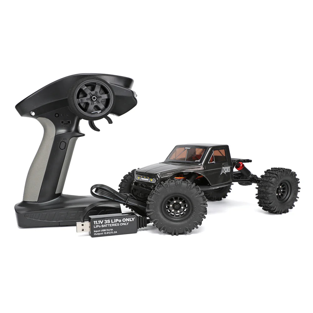 Redcat Ascent-18 Apex 1/18 scale 4WD RC crawler, detailed off-road truck with rugged design and realistic features.