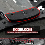 Xpress Arrow AT1SR 1/10 4WD sport rally car with skid plate and detailed chassis view