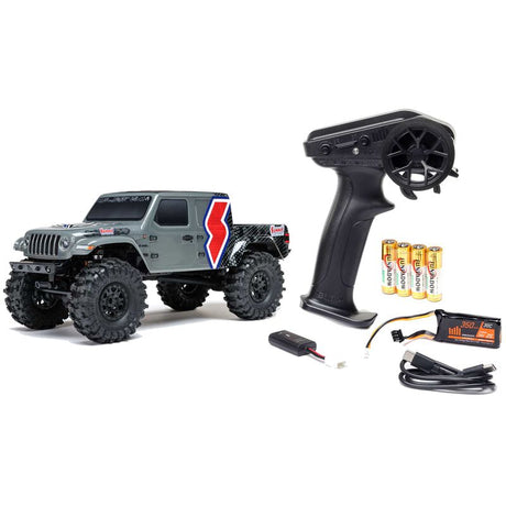 Axial SCX24 Summit Racing Jeep Gladiator 4x4 rock crawler RTR showing off detailed rugged exterior and off-road tires.
