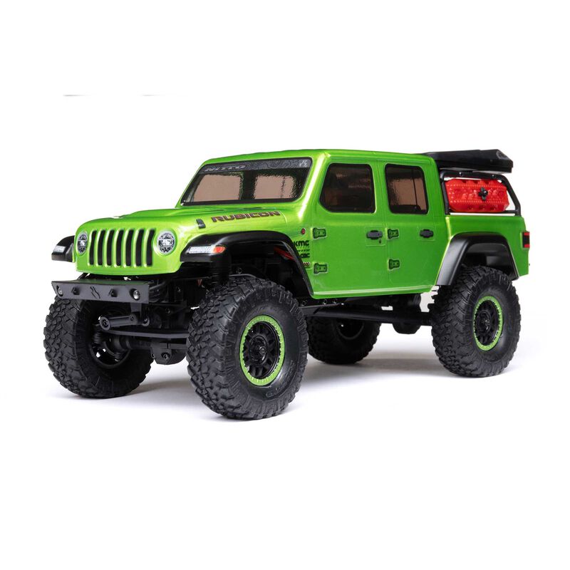 Axial 1/24 SCX24 Jeep JT Gladiator 4x4 RTR brushed rock crawler with detailed exterior and rugged off-road tires.