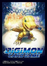 Digimon Official Sleeves 2024 V1 featuring Agumon from Bandai's Digimon Card Game, with colorful artwork of the iconic dinosaur.