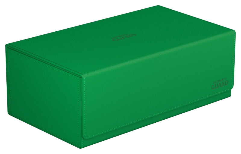 Green Ultimate Guard Arkhive 800+ XenoSkin monocolor card storage box for trading cards.