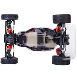 LC Racing BHC-1 1/14 scale 2WD buggy kit with detailed chassis and suspension components on a clean surface.