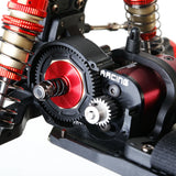 LC Racing BHC-1 1/14 2WD Buggy Kit with chassis, suspension components, and wheels assembled for radio-controlled racing.