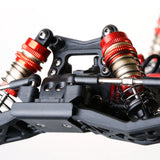 LC Racing BHC-1 1/14 2WD Buggy Kit showing chassis, wheels, and detailed suspension components on a clean background.