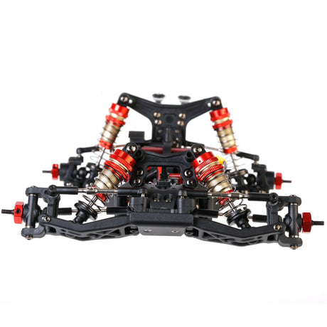 LC Racing BHC-1 1/14 2WD Buggy Kit with detailed chassis and components for RC racing, assembled and ready for use.
