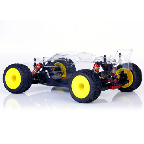 LC Racing BHC-1ST 1/14 scale 2WD stadium truck kit with detailed chassis and components, ready for assembly.