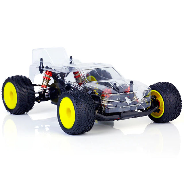 LC Racing BHC-1ST 1/14 scale 2WD stadium truck kit with detailed chassis and rugged tires, ready for RC off-road racing.