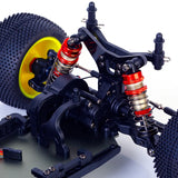 LC Racing BHC-1ST 1/14 scale 2WD stadium truck kit with detailed chassis and suspension components, ready for assembly.