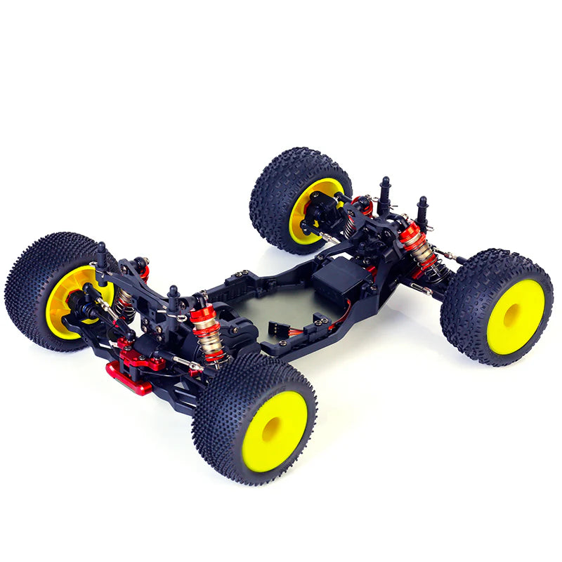 LC Racing BHC-1ST 1/14 scale 2WD stadium truck kit with detailed chassis and suspension components, ready for assembly and racing.