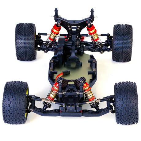 LC Racing BHC-1ST 1/14 scale 2WD stadium truck kit with detailed chassis and racing components, ready for assembly.