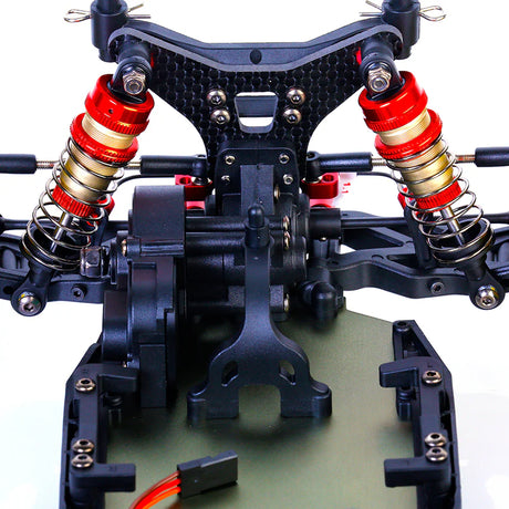 LC Racing BHC-1ST 1/14 scale 2WD stadium truck kit showing the assembled RC truck with detailed chassis and body parts.