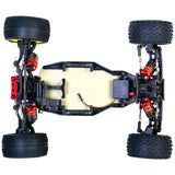 LC Racing BHC-1ST 1/14 scale 2WD stadium truck kit with detailed chassis and suspension components in a close-up view.