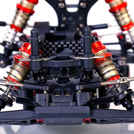 LC Racing BHC-1ST 1/14 2WD Stadium Truck Kit, showing the detailed plastic chassis and components of the remote control truck.