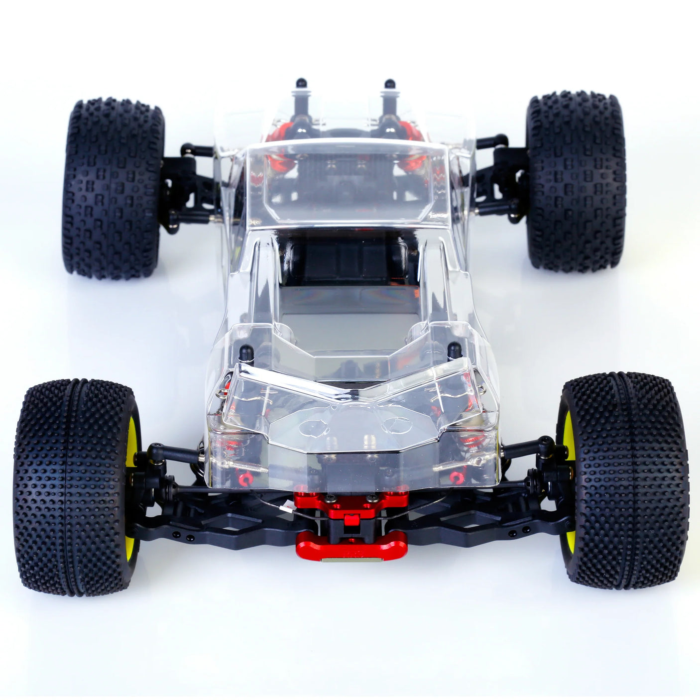LC Racing BHC-1ST 1/14 scale 2WD stadium truck kit with detailed chassis and suspension parts for RC racing enthusiasts.