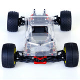 LC Racing BHC-1ST 1/14 scale 2WD stadium truck kit with detailed chassis and suspension parts for RC racing enthusiasts.
