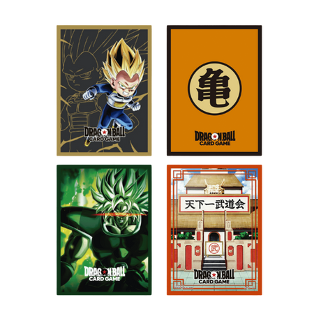 Dragon Ball Super: Fusion World official Bandai card sleeves featuring colorful dragon and fusion design.