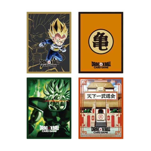 Dragon Ball Super: Fusion World official Bandai card sleeves featuring colorful dragon and fusion design.