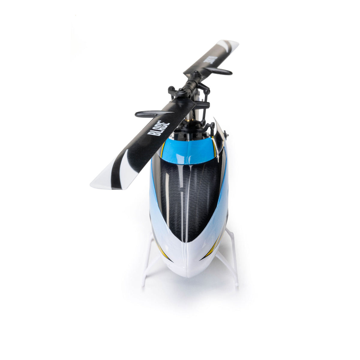 Blade Revolution 155 CP RTF drone with SAFE technology, shown in black and white with sleek design and propellers.