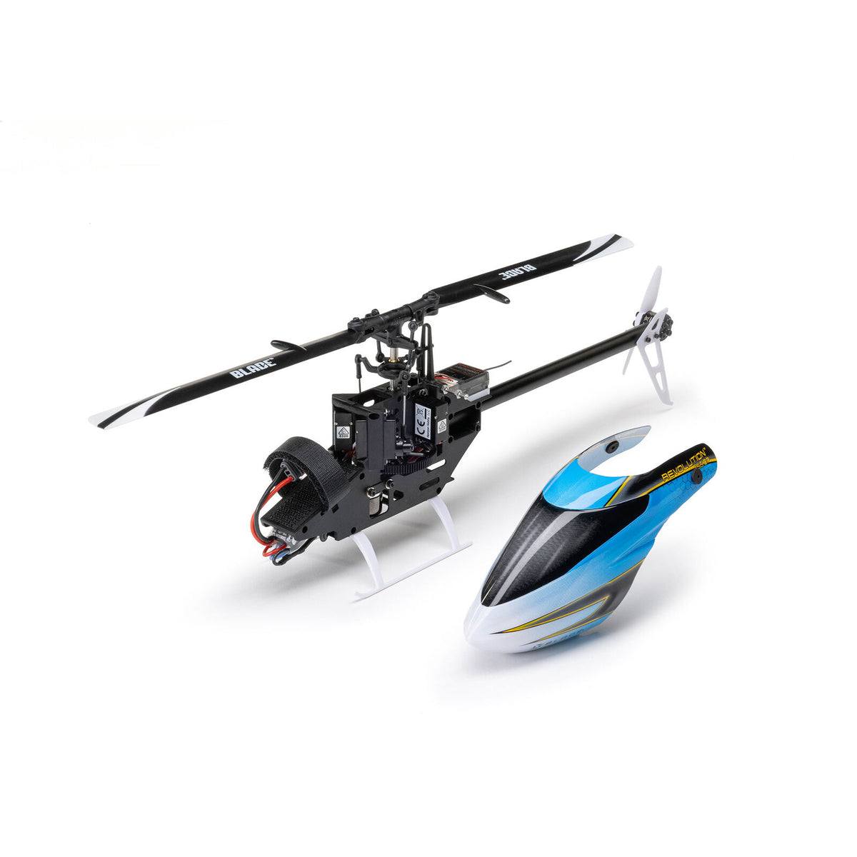 Blade Revolution 155 CP RTF with SAFE, a high-performance RC helicopter with a sleek design and advanced safety features.