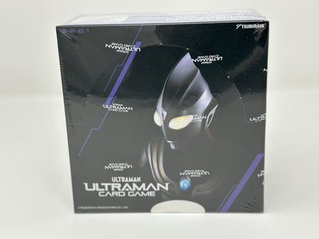 Collectible Ultraman TCG Guardians of the Earth booster box by Tsuburaya featuring vibrant trading card artwork.