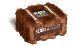 Illustration of Bears vs Babies game box featuring colorful bears and babies, with shadows and vibrant artwork by Exploding Kittens.