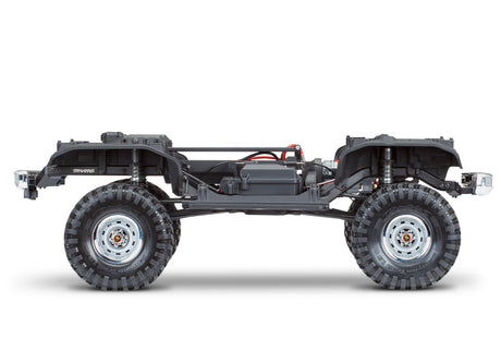 Side view of Traxxas TRX-4 1979 Chevrolet Blazer RC model showing detailed chassis and exterior design.