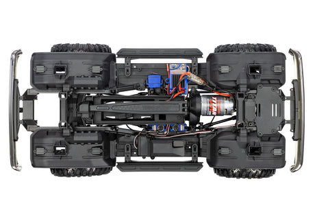 Traxxas TRX-4 1979 Chevrolet Blazer radio-controlled scale model with detailed chassis and off-road features.