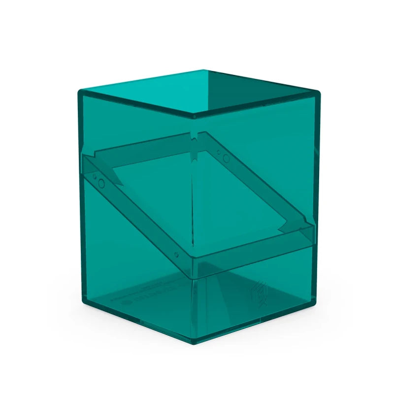 Clear Malachite Ultimate Guard Boulder 100+ deck case for card storage and protection, featuring a sturdy design and transparent exterior.