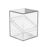 Clear Ultimate Guard Boulder 100+ deck case for card storage, showing transparent plastic exterior and secure lid.