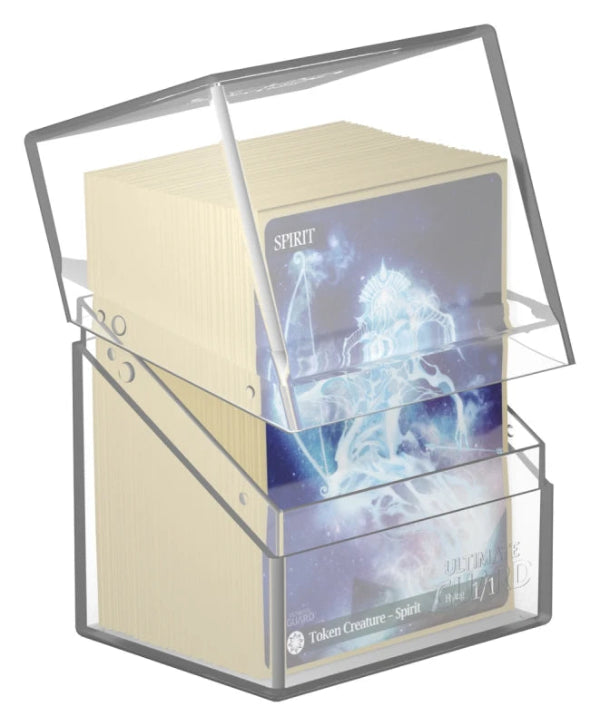 Ultimate Guard Boulder 80+ deck case for card storage, featuring a sturdy design and secure closure for collectible card protection.