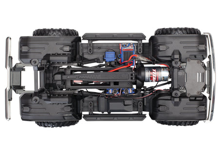 Traxxas TRX-4 1979 Ford Bronco remote control crawler off-road vehicle on display, detailed exterior with classic styling.