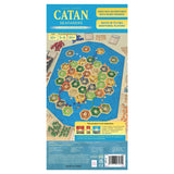 Back of Catan Seafarers 5-6 Player Expansion 6th Edition box showing artwork and product details for Catan Studio.