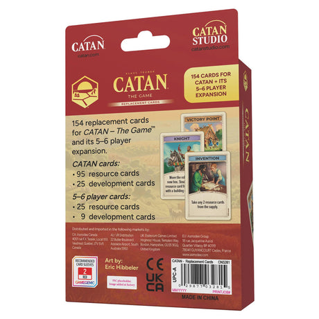 Catan Studio 6th Edition Replacement Cards showing back design for Catan board game.