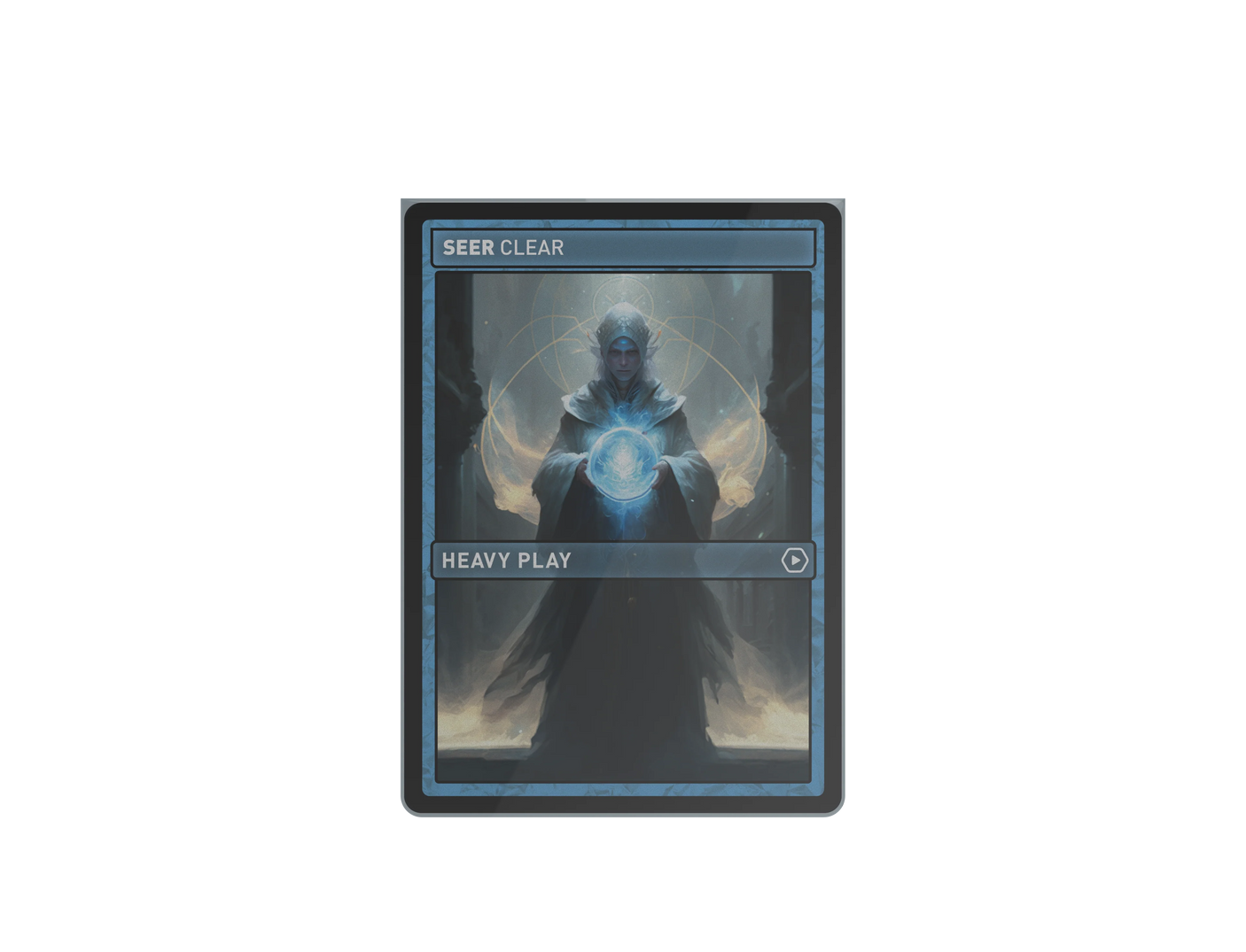 Heavy Play CURV Hard Inner Sleeves for collectible trading cards, clear plastic protective sleeve, front view of card inside.