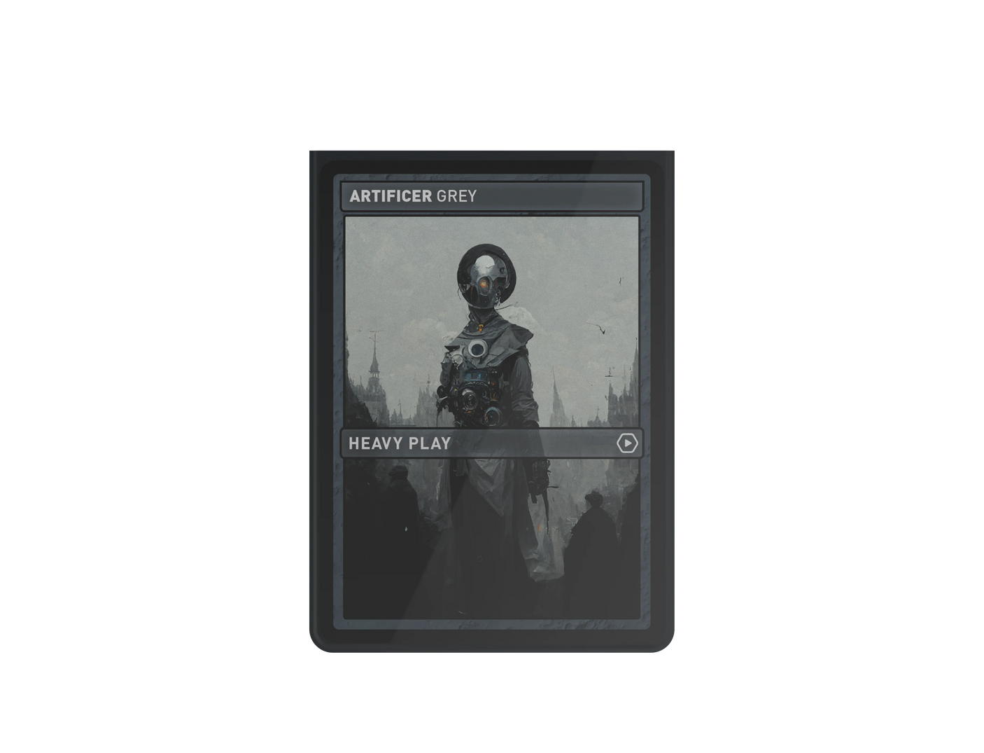 Heavy Play CURV Sleeves for collectible trading cards featuring Artificer Grey design on the front.