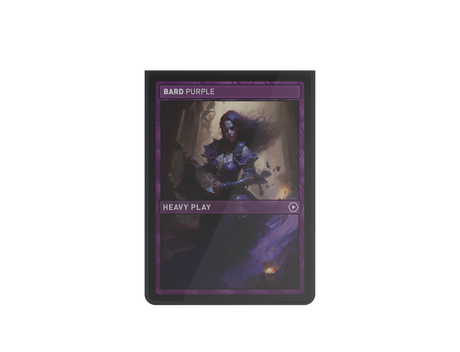Heavy Play CURV Sleeves collectible trading card sleeves featuring a purple Bard design, front view of the protective card sleeve.