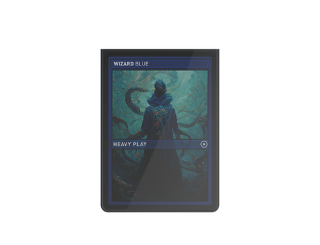 Heavy Play CURV Sleeves collectible trading card sleeves featuring a blue wizard design, front view showing the artwork.
