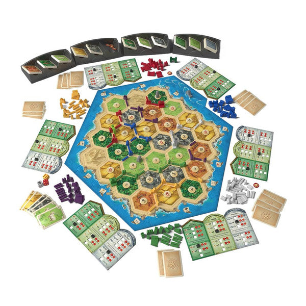 Catan Cities & Knights 5-6 Player Expansion 6th Edition box with colorful artwork and game components for Catan Studio.
