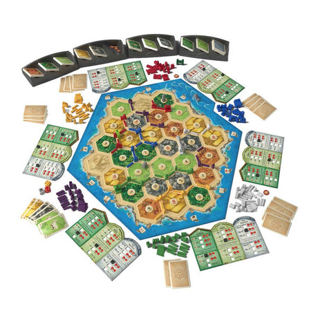 Catan Cities & Knights 5-6 Player Expansion 6th Edition box with colorful artwork and game components for Catan Studio.
